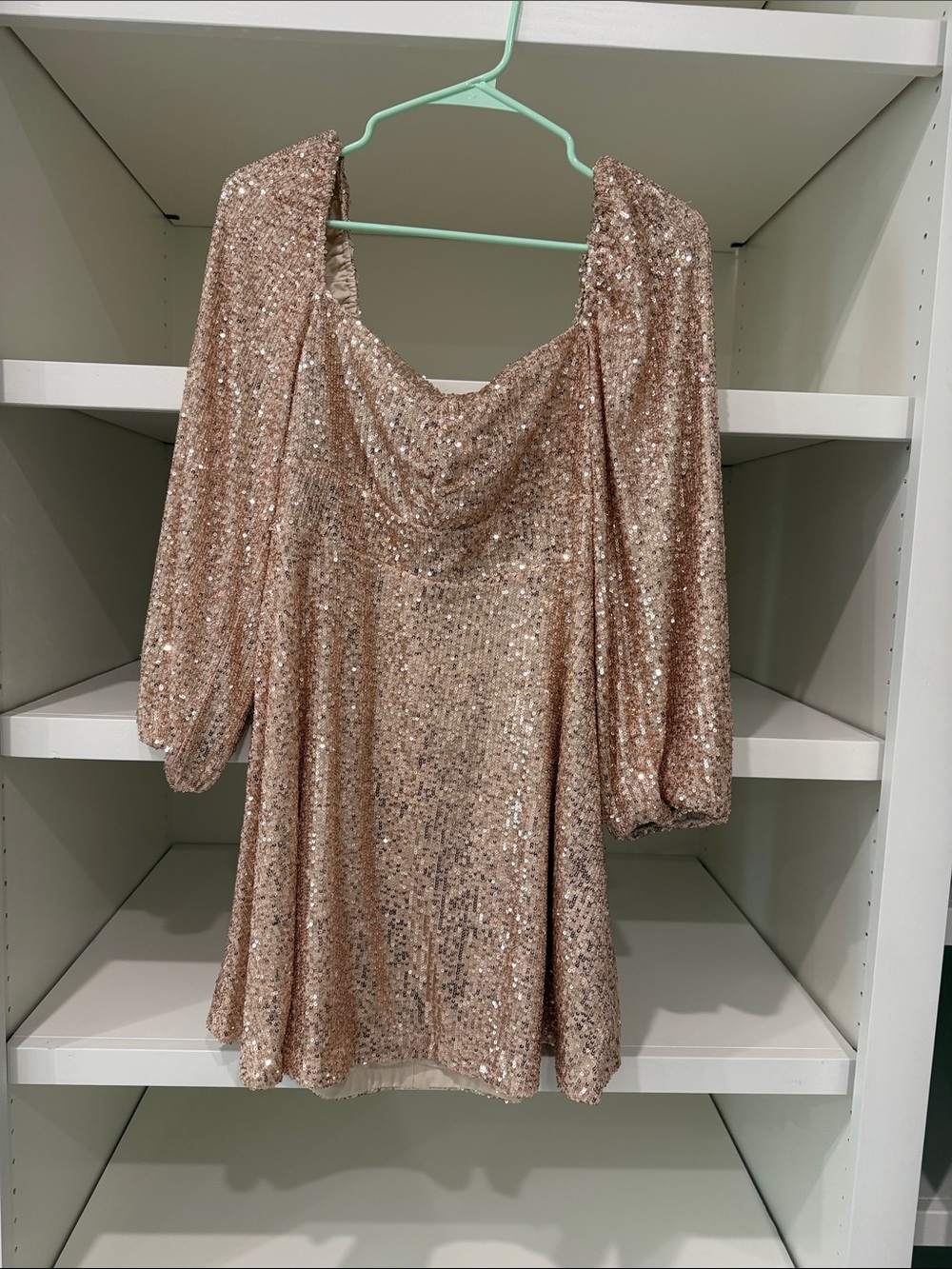 Sequin Cowl Neck Women’s dress - Rose Gold